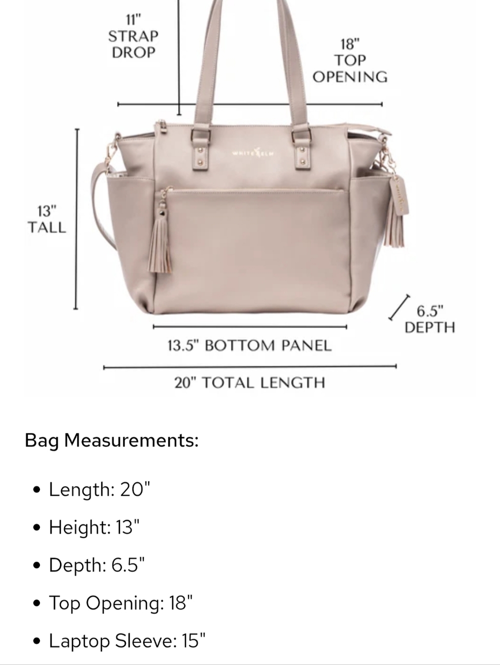 West Elm Beige Gemini Backpack Tote with Gold Accents - Picture 5 of 5